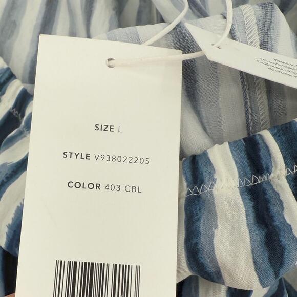 NWT Vince Women's Painterly Coastal Blue Striped Tencel Blend Shorts Size L - Picture 3 of 8